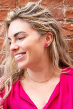 Load image into Gallery viewer, Spiffy &amp; Splendid - Hand Drawn Heart Studs - Hot Pink
