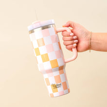 Load image into Gallery viewer, The Darling Effect - 40 oz Take Me Everywhere Tumbler-Check Peach
