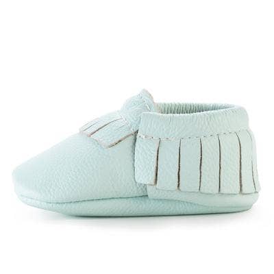 SEAFOAM GREEN BirdRock Baby - Baby Moccasins - Genuine Leather Baby Shoes