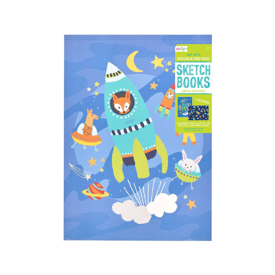 OOLY - Space Critters Doodle Pad Duo Sketchbook - set of 2