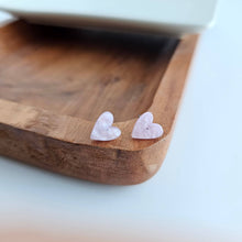 Load image into Gallery viewer, Spiffy &amp; Splendid - Hand Drawn Heart Studs - Lavender Purple
