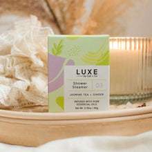 Load image into Gallery viewer, Cait + Co - Luxe Jasmine Tea + Ginger Shower Steamer Fizzy Bomb
