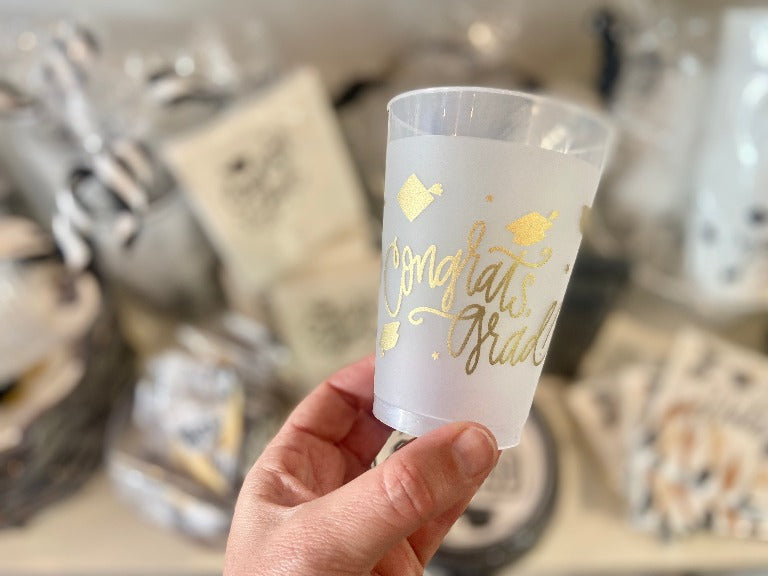Congrats, Grad! (gold ink) | Frosted Cups