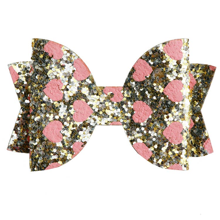 Sparkle Sisters by Couture Clips - Glitter Heart Bow