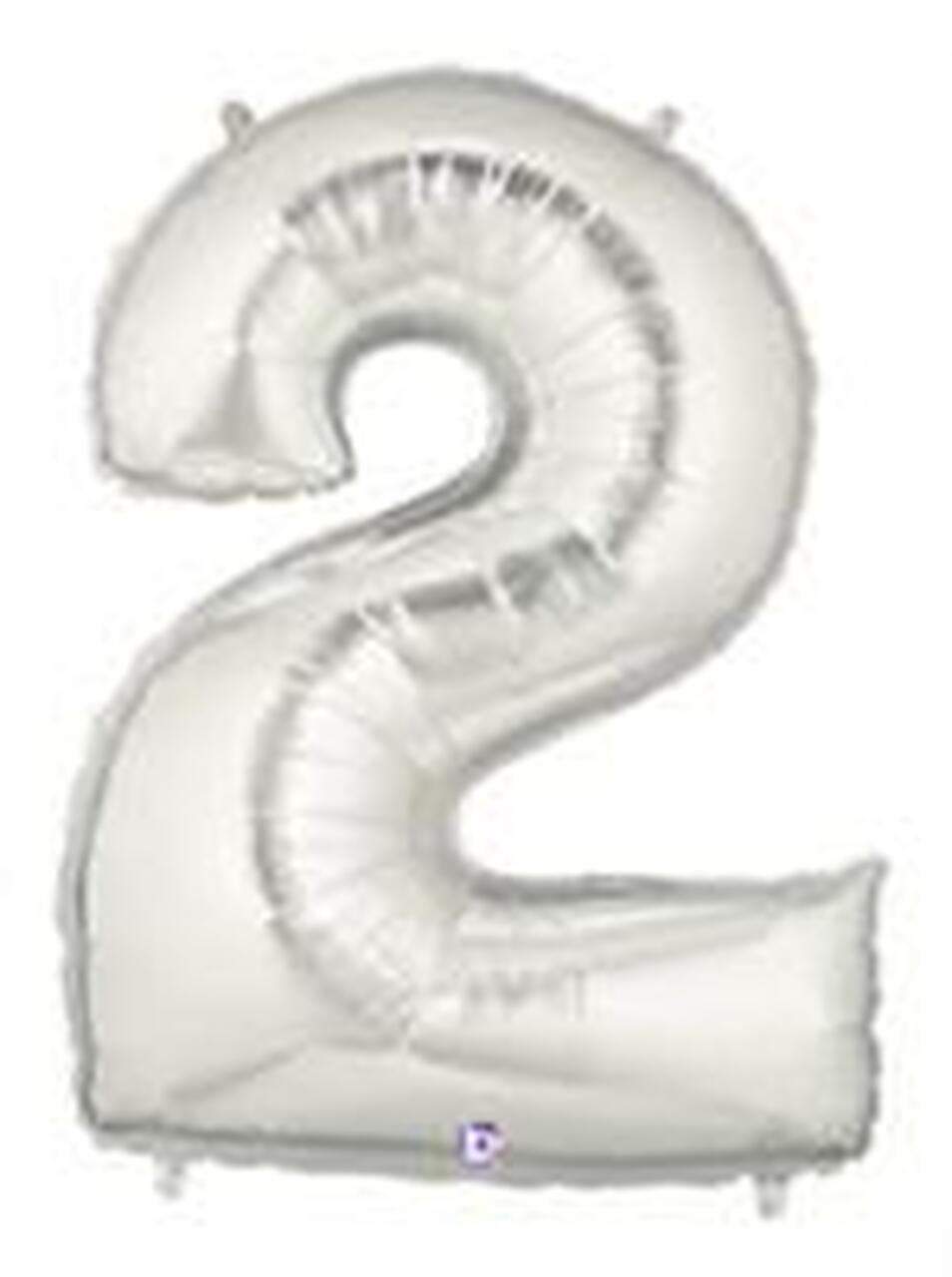 extra large silver #2 balloon