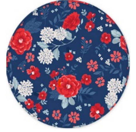 Red/White/Blue Floral Reusable Bamboo Round Servi