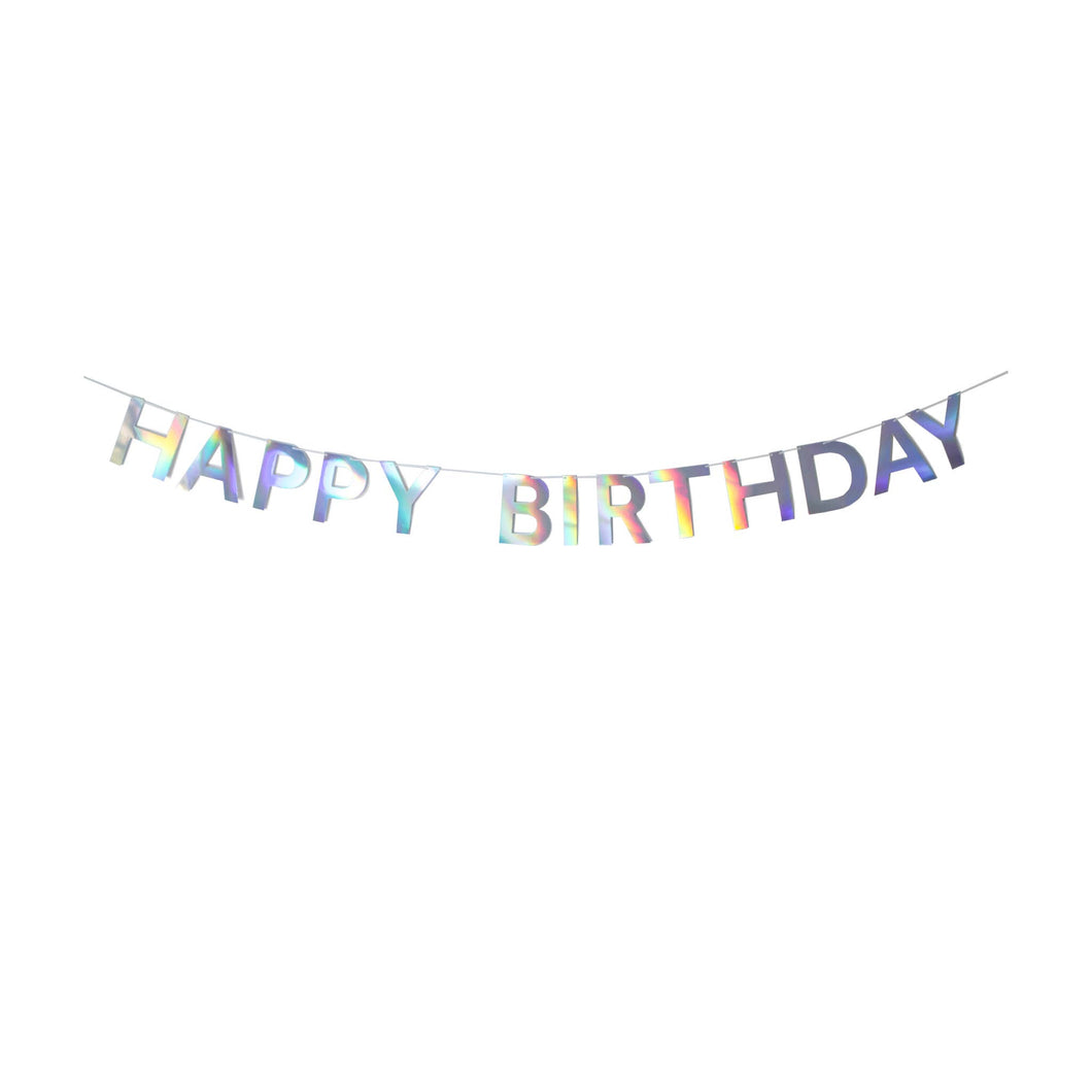 Sprinkles Holographic Happy Birthday Banner
