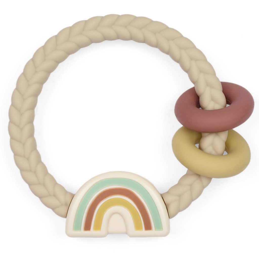 Itzy Ritzy - Ritzy Rattle™ Silicone Teether Rattles: Neutral Rainbow