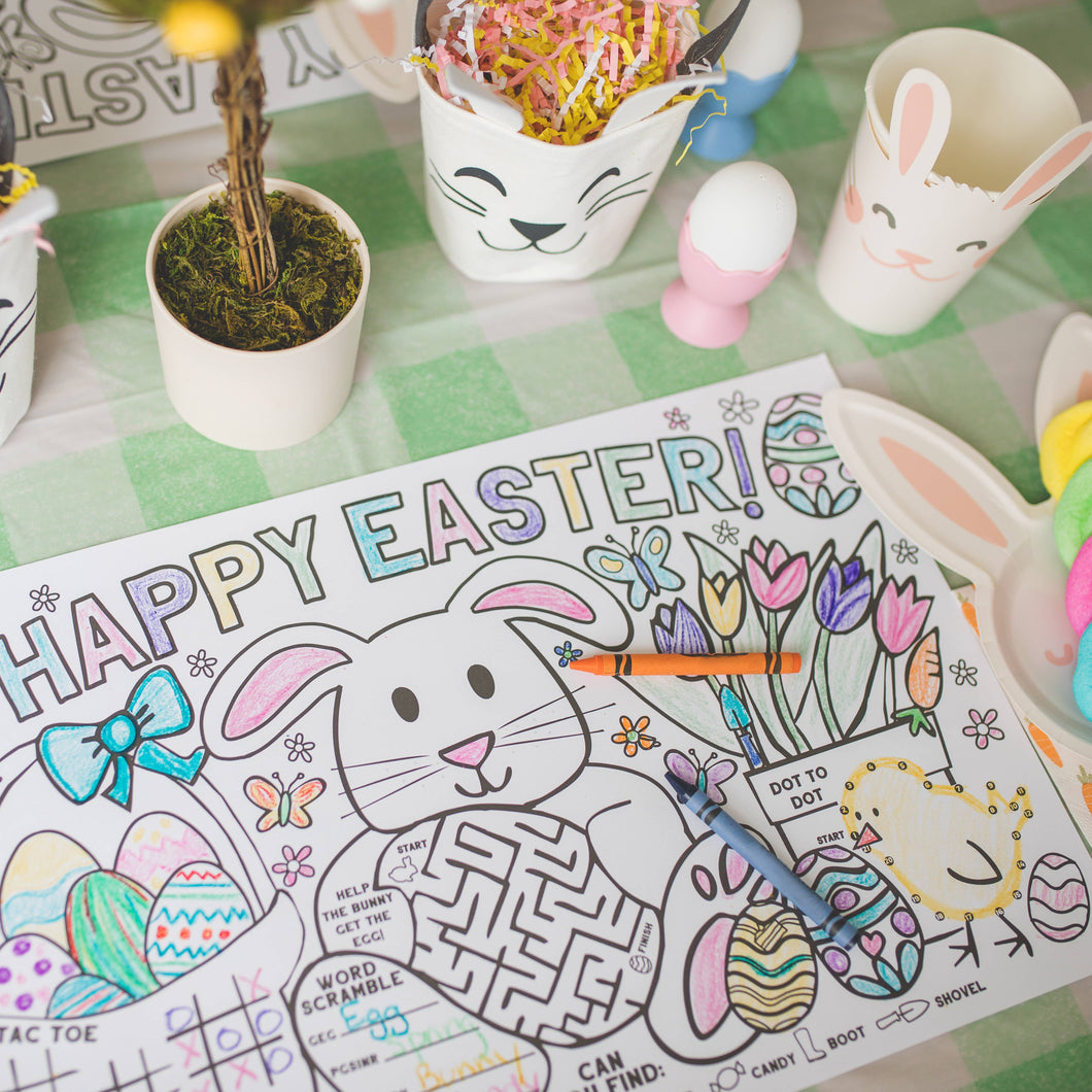 Tiny Expressions LLC - Easter Coloring Placemats for Kids (Pack of 12 Placemats)