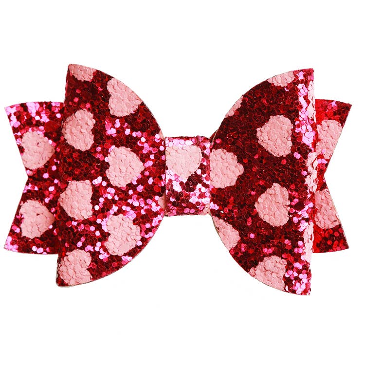 Sparkle Sisters by Couture Clips - Glitter Heart Bow