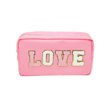 Load image into Gallery viewer, Mavi Bandz - Varsity Collection Nylon Cosmetic Bag Pink Love Chenille
