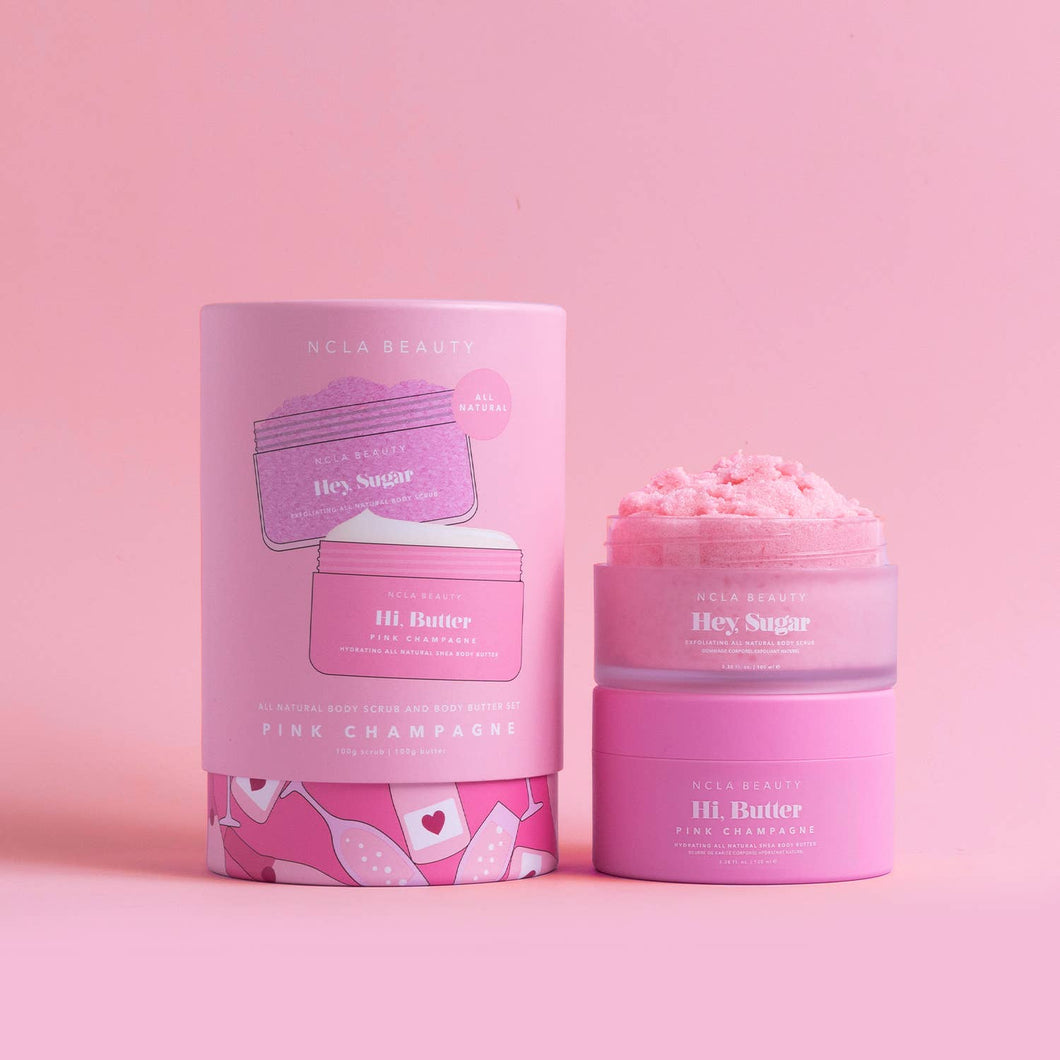 NCLA Beauty - Pink Champagne Body Scrub + Body Butter Set