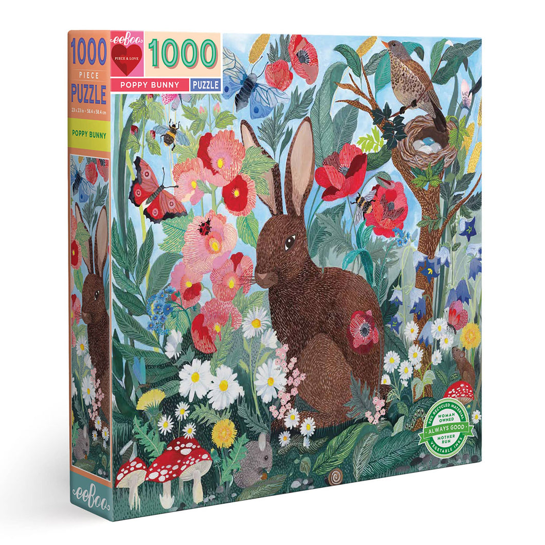 eeBoo - Poppy Bunny 1000 Piece Puzzle