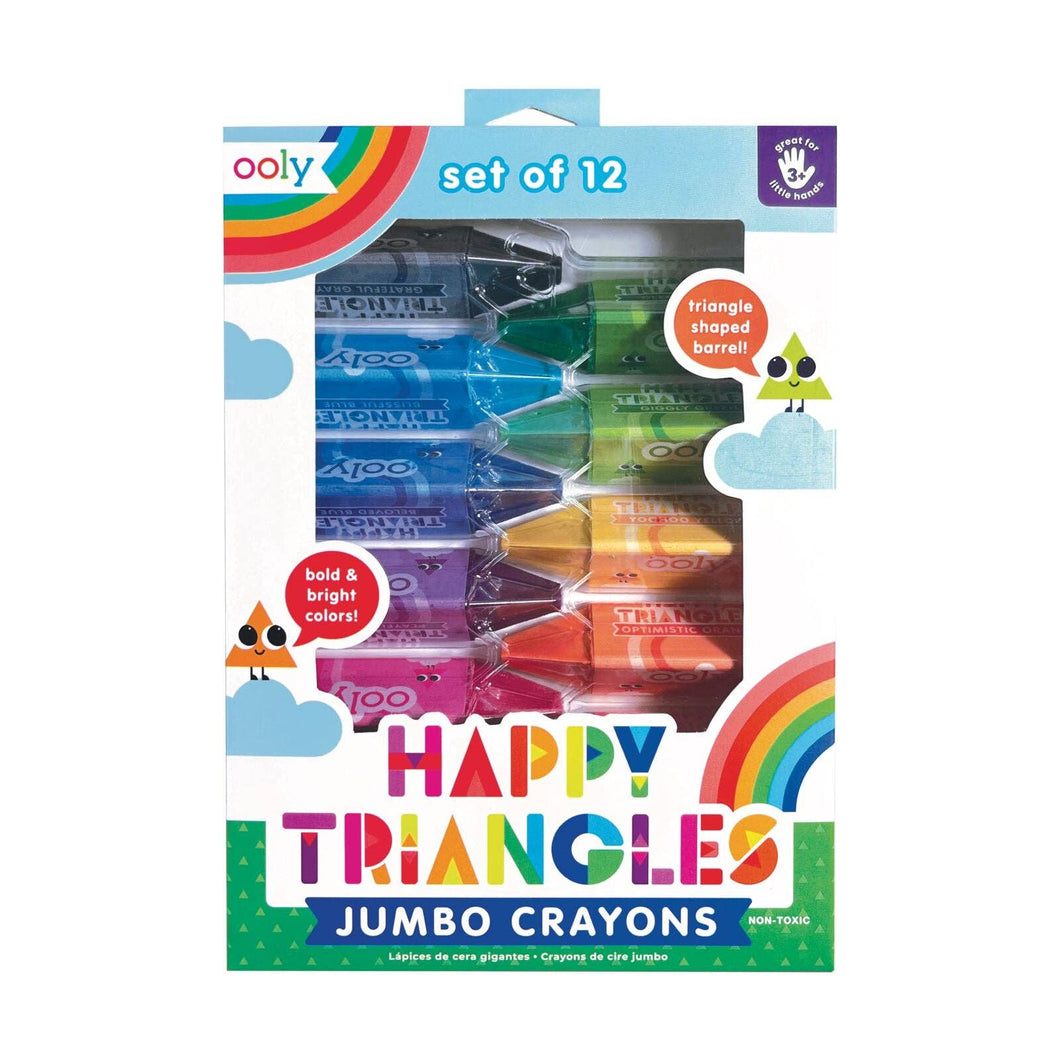 OOLY - Happy Triangles Jumbo Crayons - Set of 12