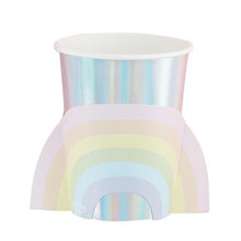 Load image into Gallery viewer, PASTEL AND IRIDESCENT PAPER RAINBOW CUPS

