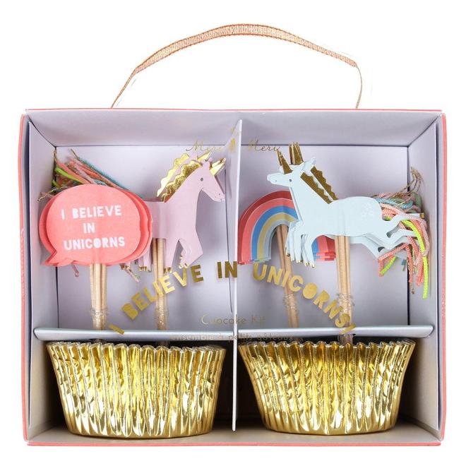 I Believe In Unicorns Cupcake Kit (set of 24 toppers)